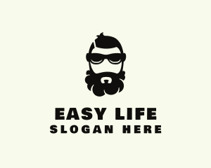 Hipster Beard Sunglasses Man logo design