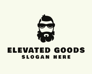 Hipster Beard Sunglasses Man logo design