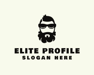 Hipster Beard Sunglasses Man logo design