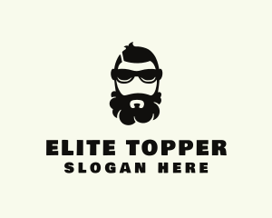 Hipster Beard Sunglasses Man logo design