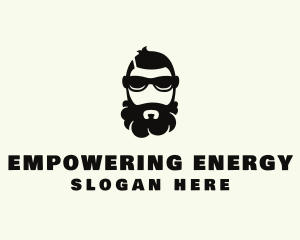 Hipster Beard Sunglasses Man logo design