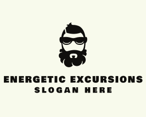 Hipster Beard Sunglasses Man logo design