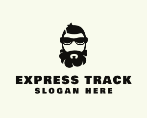 Hipster Beard Sunglasses Man logo design