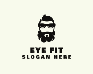 Hipster Beard Sunglasses Man logo design