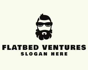 Hipster Beard Sunglasses Man logo design