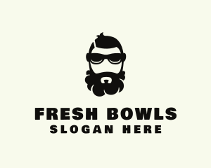 Hipster Beard Sunglasses Man logo design