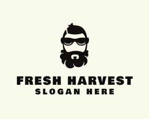 Hipster Beard Sunglasses Man logo design