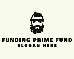 Hipster Beard Sunglasses Man logo design