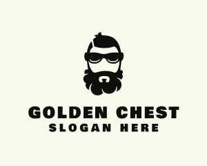 Hipster Beard Sunglasses Man logo design