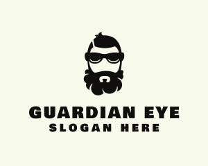 Hipster Beard Sunglasses Man logo design