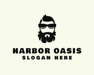 Hipster Beard Sunglasses Man logo design