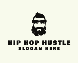 Hipster Beard Sunglasses Man logo design