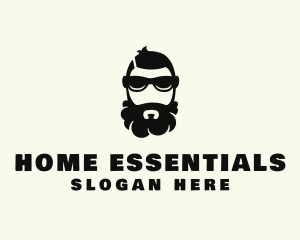 Hipster Beard Sunglasses Man logo design