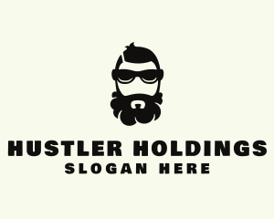 Hipster Beard Sunglasses Man logo design