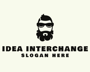 Hipster Beard Sunglasses Man logo design