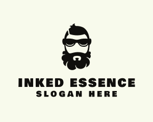 Hipster Beard Sunglasses Man logo design