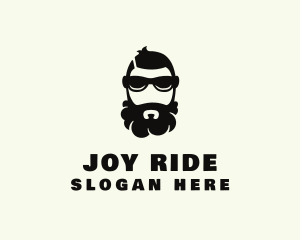 Hipster Beard Sunglasses Man logo design