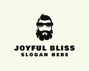 Hipster Beard Sunglasses Man logo design