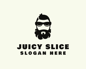 Hipster Beard Sunglasses Man logo design