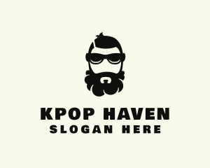 Hipster Beard Sunglasses Man logo design