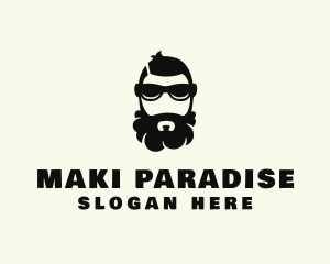 Hipster Beard Sunglasses Man logo design