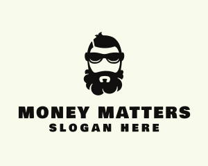 Hipster Beard Sunglasses Man logo design