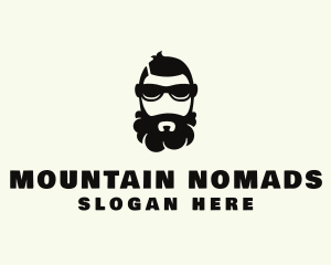 Hipster Beard Sunglasses Man logo design