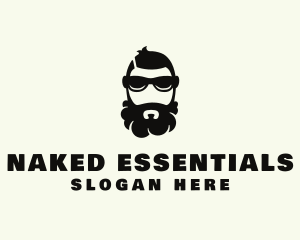 Hipster Beard Sunglasses Man logo design