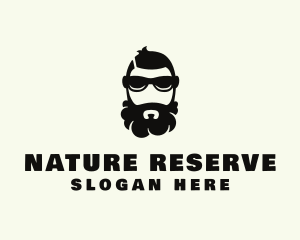 Hipster Beard Sunglasses Man logo design