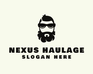 Hipster Beard Sunglasses Man logo design