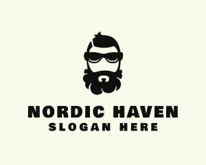 Hipster Beard Sunglasses Man logo design