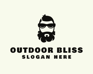 Hipster Beard Sunglasses Man logo design