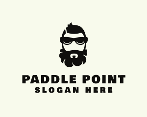 Hipster Beard Sunglasses Man logo design