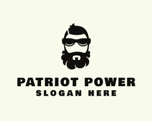 Hipster Beard Sunglasses Man logo design