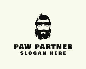 Hipster Beard Sunglasses Man logo design