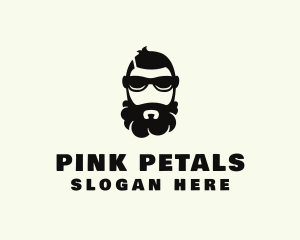 Hipster Beard Sunglasses Man logo design