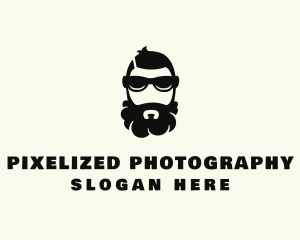 Hipster Beard Sunglasses Man logo design