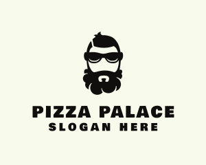 Hipster Beard Sunglasses Man logo design