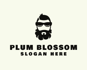 Hipster Beard Sunglasses Man logo design