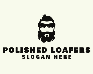 Hipster Beard Sunglasses Man logo design