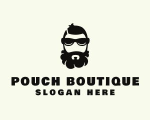 Hipster Beard Sunglasses Man logo design