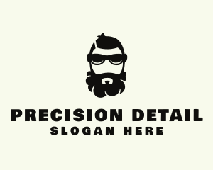 Hipster Beard Sunglasses Man logo design