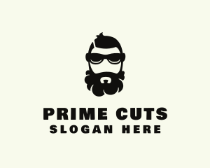 Hipster Beard Sunglasses Man logo design