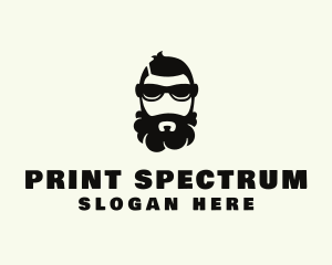 Hipster Beard Sunglasses Man logo design