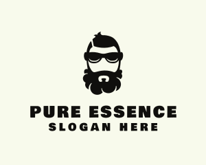 Hipster Beard Sunglasses Man logo design