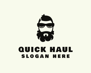 Hipster Beard Sunglasses Man logo design