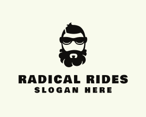 Hipster Beard Sunglasses Man logo design