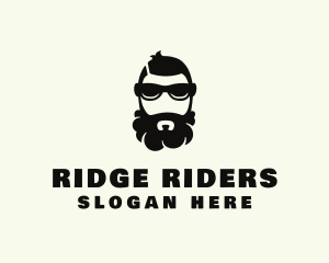 Hipster Beard Sunglasses Man logo design