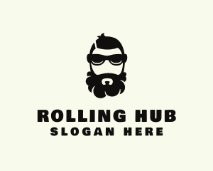 Hipster Beard Sunglasses Man logo design