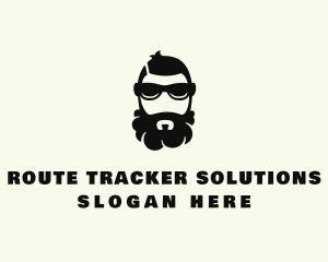 Hipster Beard Sunglasses Man logo design